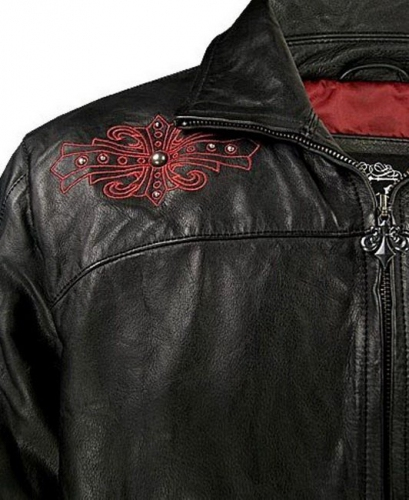 Affliction Cross Leather Jacket photo